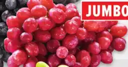 Metro JUMBO RED OR GREEN OR LARGE BLACK OR CANDY HEART SEEDLESS GRAPES offer