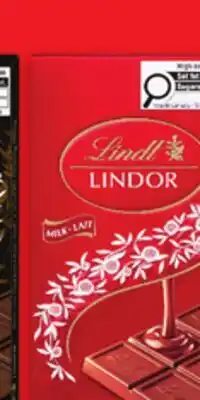 Metro LINDT LINDOR CHOCOLATE BARS offer