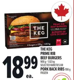 Metro THE KEG PRIME RIB BEEF BURGERS offer
