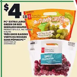 Independent City Market PC EXTRA LARGE GREEN OR RED SEEDLESS GRAPES offer
