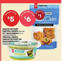 Independent City Market SNACK FACTORY PRETZEL CRISPS 200 G OR PC GUACAMOLE 227 G offer