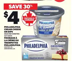 Independent City Market PHILADELPHIA CREAM CHEESE OR DIPS, 227/250 G offer