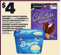 Independent City Market BREYERS CLASSIC FROZEN DESSERT 1.41 L OR CHAPMAN'S COLLECTION NOVELTIES 6/8'S offer