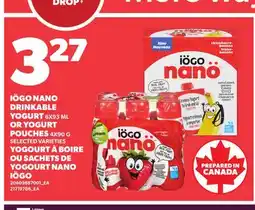 Independent City Market IÖGO NANO DRINKABLE YOGURT 6 X 93 ML OR YOGURT POUCHES 4 X 90 G offer