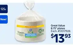 Walmart Great Value 8.75 plates offer