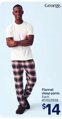 Walmart Flannel sleep pants offer