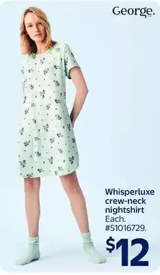 Walmart Whisperluxe crew-neck nightshirt offer