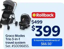 Walmart Graco Modes Trio 3-in-1 travel system offer