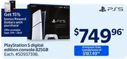 Walmart PlayStation 5 digital edition console 825GB offer