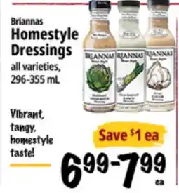 Farm Boy Briannas Homestyle Dressings offer