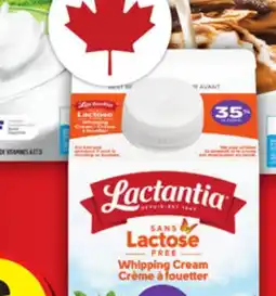 Food Basics LACTANTIA LACTOSE FREE CREAM OR LACTOSE FREE MILK offer