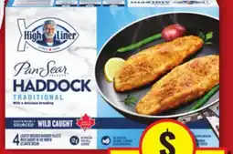 Food Basics HIGH LINER PAN-SEAR OR SIGNATURE CUTS BREADED & BATTERED OR CATCH OF THE DAY FISH FILLETS offer