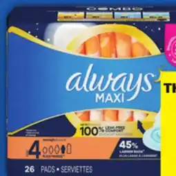 Food Basics ALWAYS MAXI PADS offer