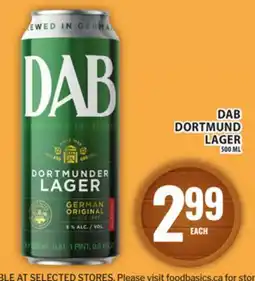 Food Basics DAB DORTMUND LAGER offer