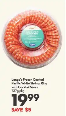 Longo's Longo's Frozen Cooked Pacific White Shrimp Ring with Cocktail Sauce offer