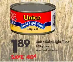 Longo's Unico Solid Light Tuna offer