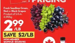 Longo's Fresh Seedless Green, Red or Black Grapes offer