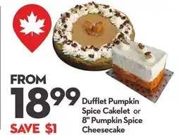 Longo's Dufflet Pumpkin Spice Cakelet or 8 Pumpkin Spice Cheesecake offer