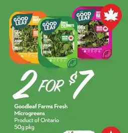 Longo's Goodleaf Farms Fresh Microgreens offer