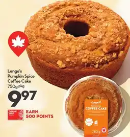 Longo's Longo's Pumpkin Spice Coffee Cake offer