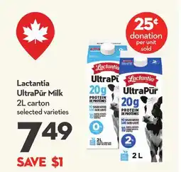Longo's Lactantia UltraPür Milk offer
