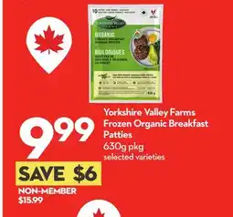 Longo's Yorkshire Valley Farms Frozen Organic Breakfast Patties offer