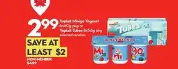 Longo's Yoplait Minigo Yogourt 6x60g pkg or Yoplait Tubes 8x56g pkg offer