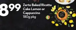 Longo's Zerto Baked Ricotta Cake Lemon or Cappuccino offer