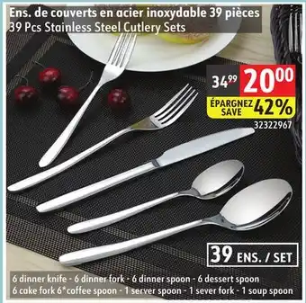 Sushi Shop 39 Pcs Stainless Steel Cutlery Sets offer