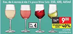 Sushi Shop 4 piece Wine Sets 350, 400 offer