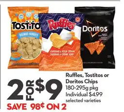 Longo's Ruffles, Tostitos or Doritos Chips offer