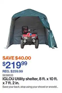 Patrick Morin Utility shelter, 8 ft. x 10 ft. x 7 ft. 2 in offer