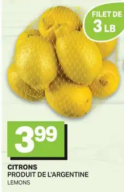 L'Intermarché CITRONS | LEMONS, FILET DE 3 LB offer