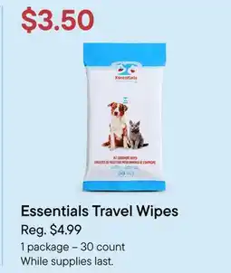 Petvalu Essentials Travel Wipes offer