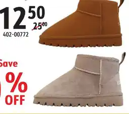 Sushi Shop Mini Boots for Women Genuine Suede Faux Fur Lining offer