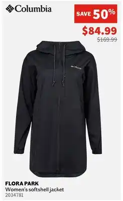Sports Experts Columbia FLORA PARK Women's softshell jacket offer