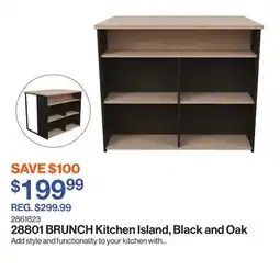 Patrick Morin BRUNCH Kitchen Island, Black and Oak offer