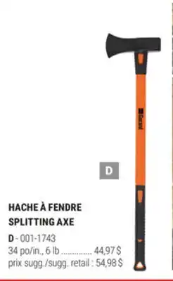 BMR HACHE À FENDRE offer