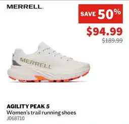 Sports Experts MERRELL AGILITY PEAK 5 Women's trail running shoes offer
