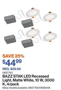 Patrick Morin STAK LED Recessed Light, Matte White, 10 W, 3000 K, 4/pack offer
