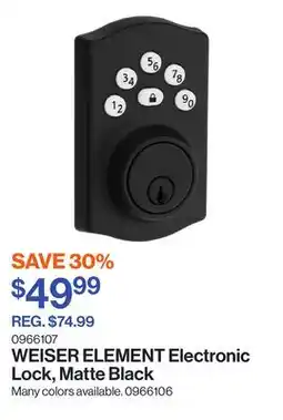 Patrick Morin ELEMENT Electronic Lock, Matte Black offer