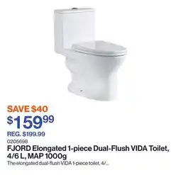 Patrick Morin Elongated 1-piece Dual-Flush VIDA Toilet, 4/6 L, MAP offer