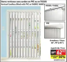 Sushi Shop Vertical Cordless Blind with PVC or FABRIC VANES offer