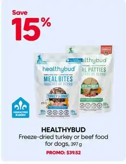 Mondou HEALTHYBUD Freeze-dried turkey or beef food for dogs offer