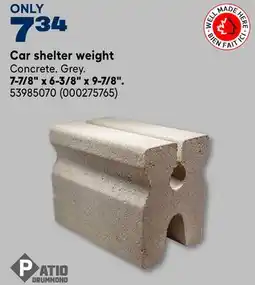 RONA Patio Drummond Car shelter weight offer