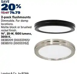 RONA SAVE 20% 2-pack flushmounts offer