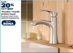RONA Graeden 1-handle lavatory faucet Brushed nickel finish offer