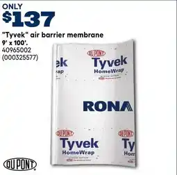 RONA Tyvek air barrier membrane offer