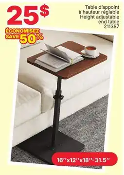 Rossy Height adjustable end table offer