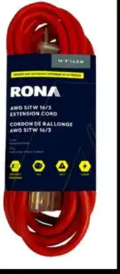 RONA RONA red and orange outdoor extension cords SJTW, 16/3, 13-A, 4.5-m (14.9') offer